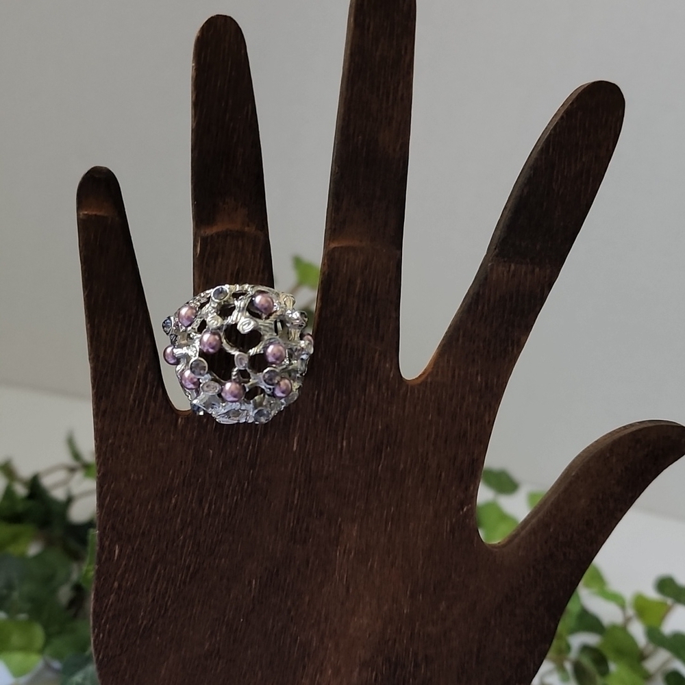 Forever 21 Beautiful Silver Cluster Stretch Ring